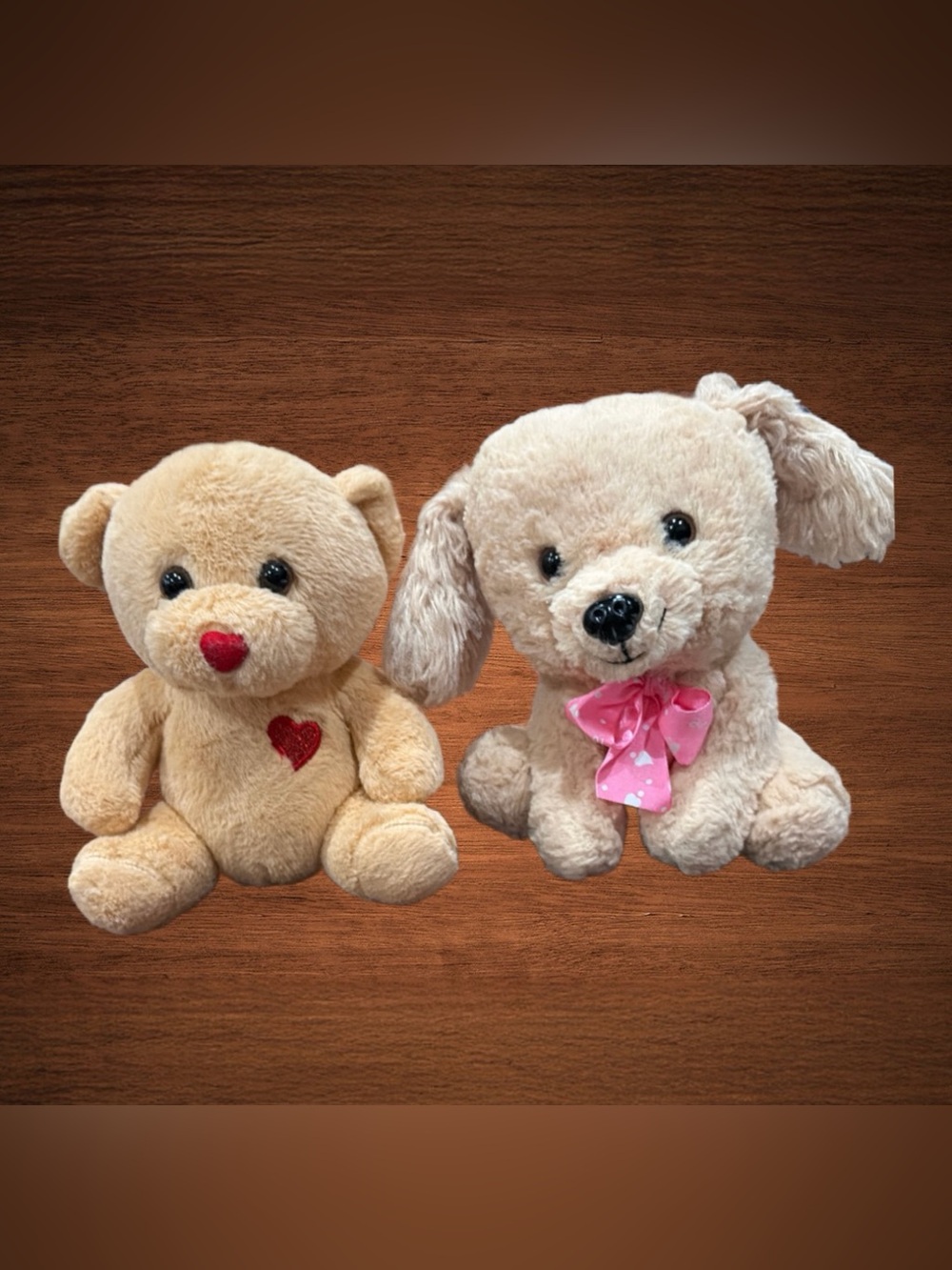 DAN DEE DOG BEIGE STUFFED ANIMAL. 7” TEDDY BEAR BEIGE STUFFED ANIMAL. 7”